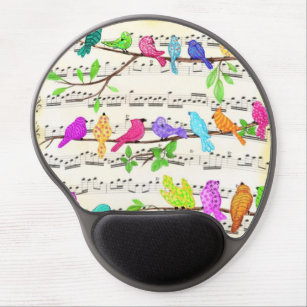 Tapis De Souris Gel Colorful Musical Birds