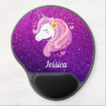 Tapis De Souris Gel Cute Parties scintillant Unicorn<br><div class="desc">Une jolie parties scintillant rose et violet oncelle gel visage pavé souris. Fait un cadeau si amusant pour une fille. Personnalisez-le avec le nom de votre fille. Conçu pour vous par Blackberry Boulevard.</div>