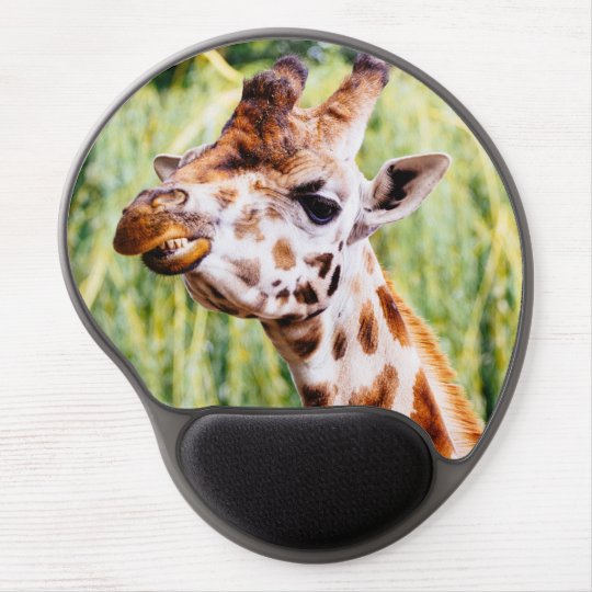 Tapis De Souris Gel Girafe De Sourire Animal Montrant Ses Dents Zazzle Fr