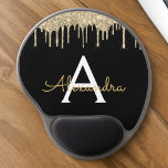 Tapis De Souris Gel Gold Black Parties scintillant de luxe Glam Monogr<br><div class="desc">Monogramme de Parties scintillant d'étincelle d'or et de noir et nom initial de la mousepad (Pad de souris). Cela rend le cadeau parfait pour 16 ans,  mariage,  douche nuptiale,  anniversaire,  baby shower ou bachelorette pour quelqu'un qui aime le luxe glam et les styles chic.</div>
