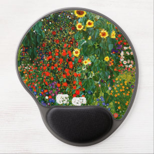 Tapis De Souris Gel Klimt - Jardin de ferme avec des tournesols,