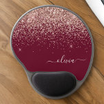 Tapis De Souris Gel Monogramme de Parties scintillant d'or rose rose b<br><div class="desc">Rose Gold - Blush Pink and Burgundy Sparkle Parties scintillant Nom du monogramme et Mousepad initial (Pad de souris). Cela rend le cadeau parfait pour 16 ans,  mariage,  douche nuptiale,  anniversaire,  baby shower ou bachelorette pour quelqu'un qui aime le luxe glam et les styles chic.</div>