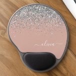 Tapis De Souris Gel Monogramme de Parties scintillant en argent rose v<br><div class="desc">Rose Gold - Blush Pink and Silver Sparkle Parties scintillant Nom du monogramme et initiale Mousepad (Pad souris). Cela rend le cadeau parfait pour 16 ans,  mariage,  douche nuptiale,  anniversaire,  baby shower ou bachelorette pour quelqu'un qui aime le luxe glam et les styles chic.</div>