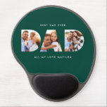 Tapis De Souris Gel Papa photo typographie moderne enfant cadeau vert<br><div class="desc">Papa multi photo moderne typographie cadeau enfant. Fête des pères,  anniversaire ou cadeau de noël idéal. La couleur verte du chasseur peut être changée.</div>