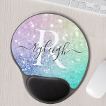Tapis De Souris Gel Parties scintillant colorée Joli Bokeh Monogrammé<br><div class="desc">Personnalisez facilement cet élégant motif de parties scintillant bokeh coloré avec votre nom et/ou monogramme personnalisés.</div>