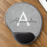 Tapis De Souris Gel Parties scintillant d'étincelle en argent Nom du m<br><div class="desc">Parties scintillant à étincelle en argent Monogramme Nom Monogramme Mousepad. Ce Mousepad peut être customisé pour inclure votre prénom. Veuillez contacter le concepteur pour customiser les articles correspondants.</div>