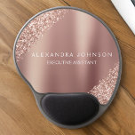 Tapis De Souris Gel Parties scintillant or rose | Parties scintillant<br><div class="desc">Blush Pink - Rose Parties scintillant or Faux Parties scintillant étincelante Métallic Foil Minimaliste Business Mousepad (Mouse Pad) avec typographie en lettres blanches pour le monogramme. Le design Rose Gold Girly Business peut être customisé avec votre nom. Veuillez contacter le concepteur pour customiser les articles correspondants.</div>