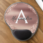 Tapis De Souris Gel Parties scintillant rose d'étincelle d'or Nom du m<br><div class="desc">Rose Gold Sparkle Faux Parties scintillant Ombre Metallic Foil Monogramme Nom Monogramme Mousepad. Ce pavé de souris peut être customisé pour inclure votre prénom. Veuillez contacter le concepteur pour customiser les articles correspondants.</div>