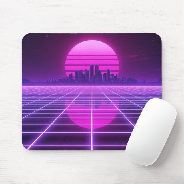 Tapis de souris gel rétro néon 80s (Avec souris)