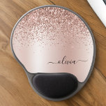 Tapis De Souris Gel Rose Gold - Parties scintillant rose pâle Nom du m<br><div class="desc">Or rose - Faux Roses Fluides Parties scintillant à étincelles métalliques brossé Monogramme de métal Nom et Mousepad initial (Pad de souris). Cela rend le cadeau parfait pour 16 ans,  mariage,  douche nuptiale,  anniversaire,  baby shower ou bachelorette pour quelqu'un qui aime le luxe glam et les styles chic.</div>