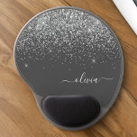 Tapis De Souris Gel Silver Grey Girl Parties scintillant étincelante N<br><div class="desc">Argent et gris fusain (gris) Parties scintillant étincelante Nom du monogramme et Mousepad initial (Pad de souris). Cela rend le cadeau parfait pour 16 ans,  mariage,  douche nuptiale,  anniversaire,  baby shower ou bachelorette pour quelqu'un qui aime le luxe glam et les styles chic.</div>