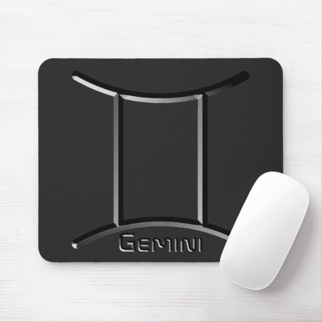 Tapis De Souris GEMINI, Conception abstraite du signe zodiaque, (Avec souris)