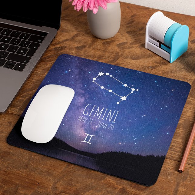 Tapis De Souris Gemini | Constellation Zodiaque personnalisée (Créateur téléchargé)