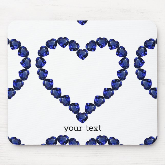 Tapis De Souris Gemstone Sapphire Coeur Bleu (Devant)