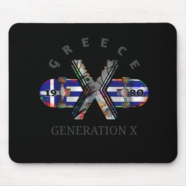 Tapis De Souris Génération X Greece Skateboard des années 1980 (Devant)
