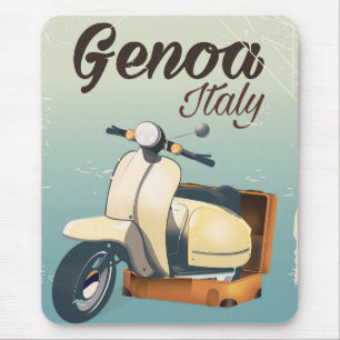 Tapis De Souris Gênes Italie Pour des vacances affiche vintage