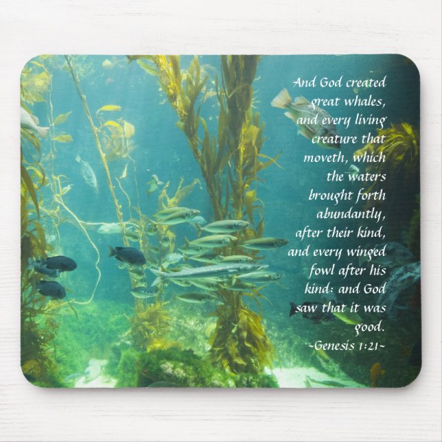 Tapis De Souris Genèse 1:21 Kelp du Pacifique (Devant)