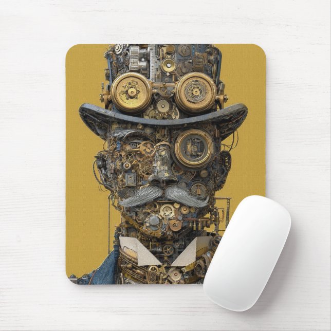 Tapis De Souris Gentleman Mécanique Steampunk (Avec souris)