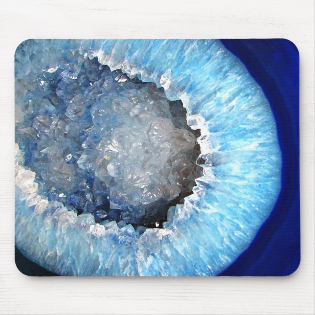 Tapis De Souris Géode cristal bleu tombé (Devant)