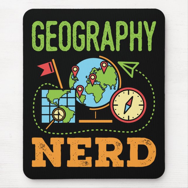 Tapis De Souris Géographie Nerd (Devant)
