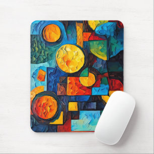 Tapis De Souris Géométrie de rêves vibrants – Art abstrait moderne