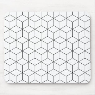 Tapis De Souris Géométrie moderne en noir et blanc