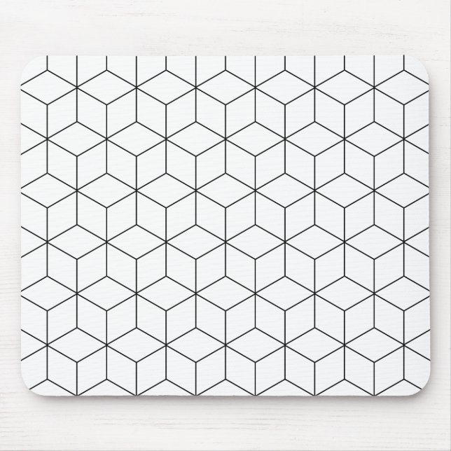Tapis De Souris Géométrie moderne en noir et blanc (Devant)