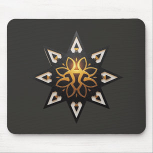 Tapis De Souris 🌟 Géométrie Sacrée Mandala - Étoile dorée intempo