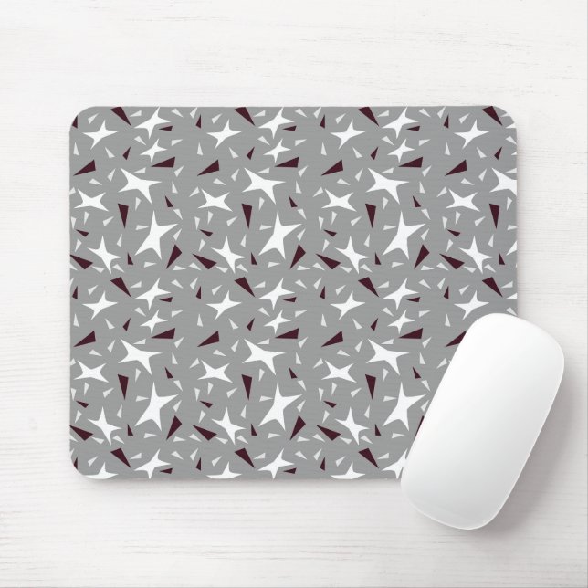 Tapis De Souris Géométrie subtile : Étoiles et Triangles – Gris (Avec souris)