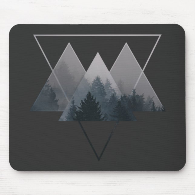 Tapis De Souris Géométrie Triangles Misty Forest (Devant)