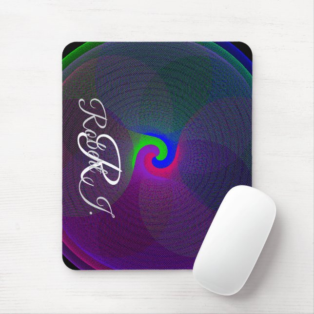 Tapis de souris géométrique à centre fusionné colo (Avec souris)