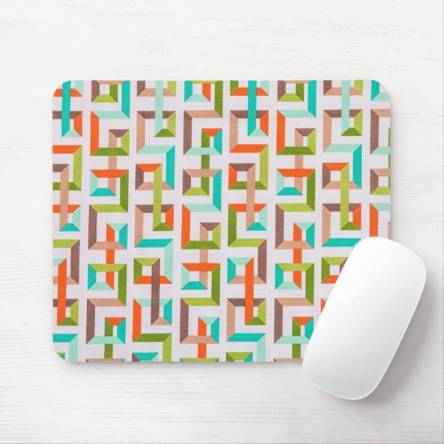 Tapis de souris géométrique en 3D de style Mid-Cen (Avec souris)