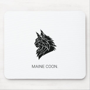 Tapis de souris géométrique minimaliste Maine Coon