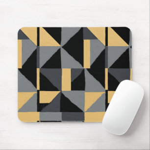 Tapis de Souris Géométrique Moderne Noir et Or