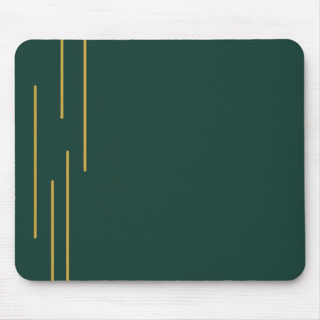 Tapis de souris géométrique or vert émeraude (Devant)