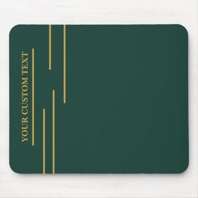 Tapis de souris géométrique or vert émeraude (Devant)