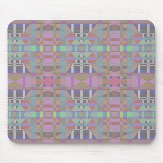 Tapis De Souris Géométrique vert violet rose (Devant)