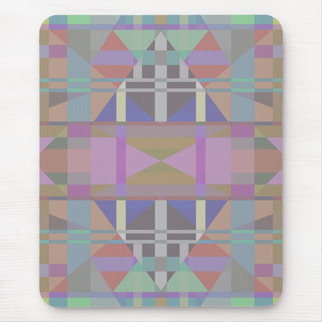 Tapis De Souris Géométrique vert violet rose (Devant)