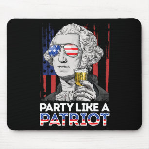 Tapis De Souris George Washington 4 juillet Parti Comme Un Patriot