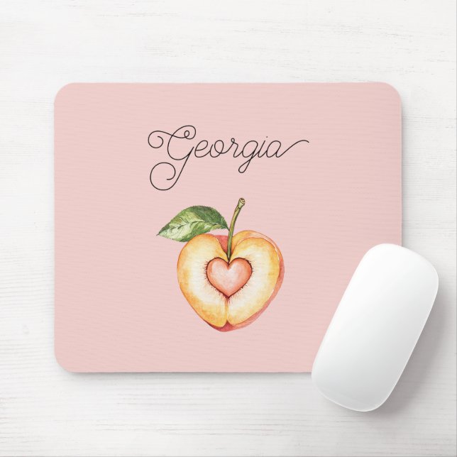 Tapis De Souris Georgia Peach Heart Fruit (Avec souris)