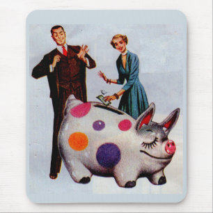 Tapis De Souris Gerald et Louise nourrissent le cochon