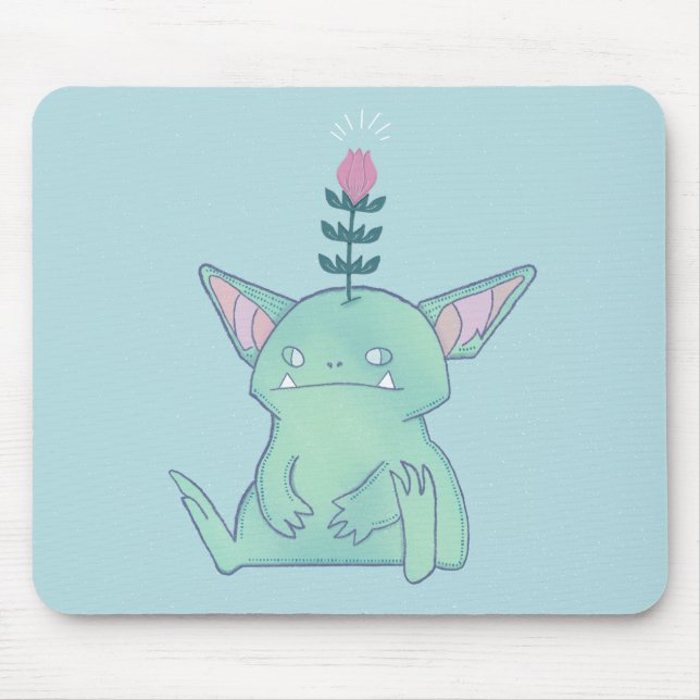 Tapis De Souris Gérald le Gobelin | Créature Fantastique Mignonne  (Devant)