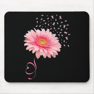 Tapis De Souris Gerbera Daisy Fleur Ruban Pollen Cancer du sein M
