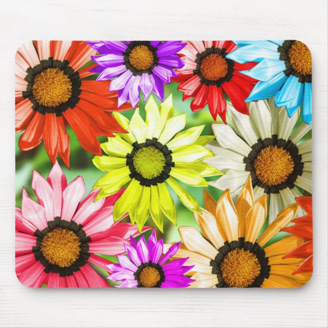 Tapis De Souris Gerbera fleurs colorées (Devant)