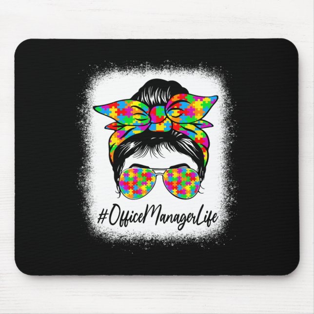 Tapis De Souris Gestionnaire de bureau Messy Bun Support Autism (Devant)