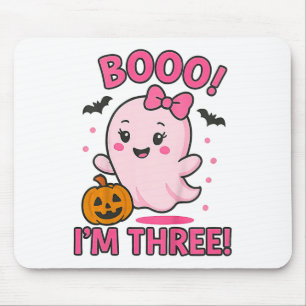 Tapis De Souris Ghost Boo Je suis trois ans 3e anniversaire Toddle