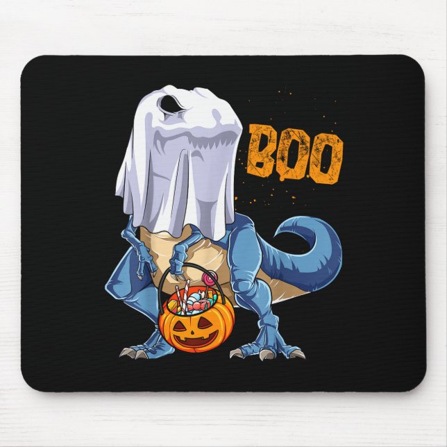 Tapis De Souris Ghost Dinosaur T Rex Funny Boo Halloween Boys Men  (Devant)