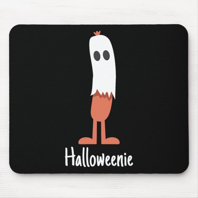 Tapis De Souris Ghost Hot Dog Halloweenie Costume Amusant Nourritu (Devant)