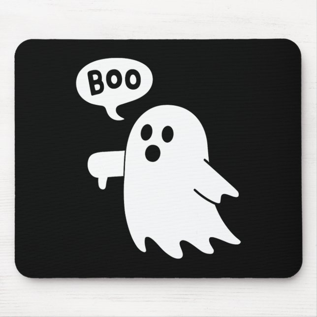 Tapis De Souris Ghost hurle Boo désapprobation Ghost Hallowe (Devant)