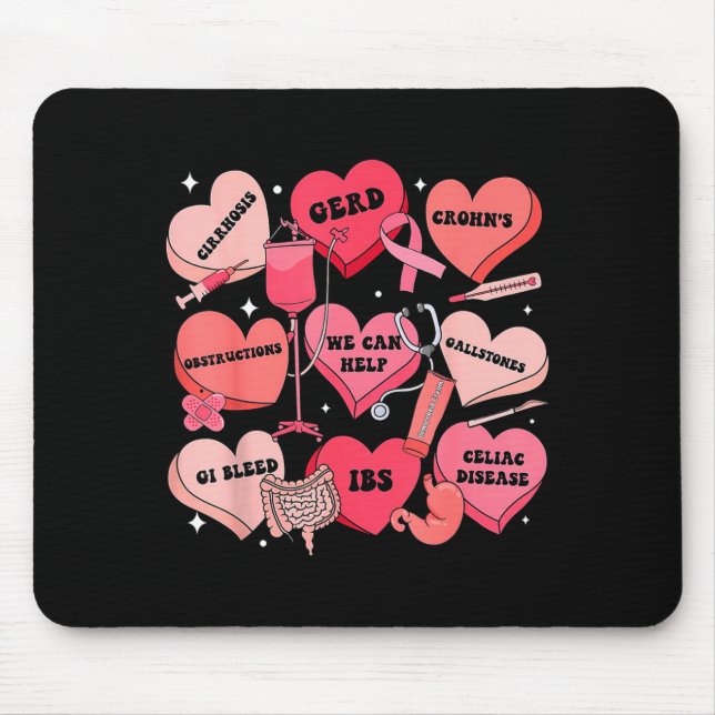 Tapis De Souris Gi Nurse Valentine Hearts Candy Gastroenterology E (Devant)